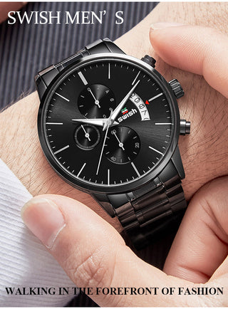 SWISH Men Watch 2022 Waterproof Stainless Steel Sport Quartz Clock Men's Watches Top Brand Luxury Man Wristwatch ALODIA STORE