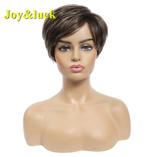 Short Ombre Blonde Wig Synthetic Bob Straight Hair With Bangs Women Natural Daily Wear Wig ALODIA STORE