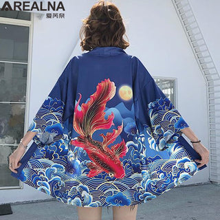 Haori Yukata Men Korean Samurai Japanese Kimono Traditional Clothing Vintage Crane Anime Kimono Beach Girls Cosplay Dress Shirts ALODIA STORE