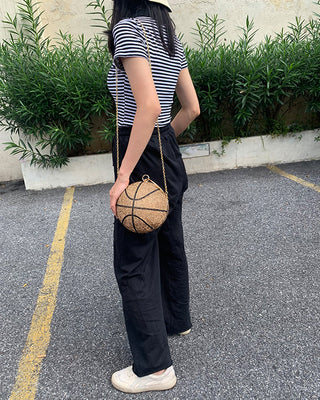 Luxury Basketball Diamond Party Evening Bag Purses and Handbag for Women Ball Shape Shoulder Bag Clutch Designer Crossbody Bag ALODIA STORE