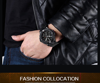MEGIR Brand Men Watch Quartz Watch Gold Rubber Band 3ATM Water Resistant Chronograph Mens Quartz Wrist Watch ALODIA STORE