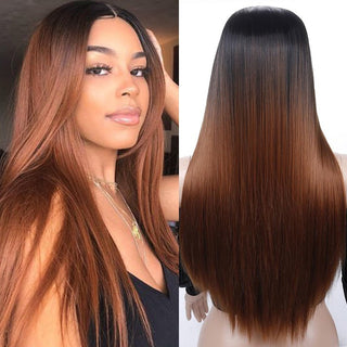 SHANGKE Synthetic Cosplay Wig Long Straight Middle Part Hair Blonde Pink Black Heat Resistant Fiber Long Hair Wigs For Women ALODIA STORE
