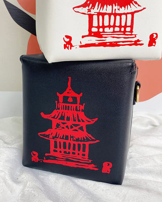 ENJOININ Chinese Takeout Box Purse Pu Leather Women ALODIA STORE
