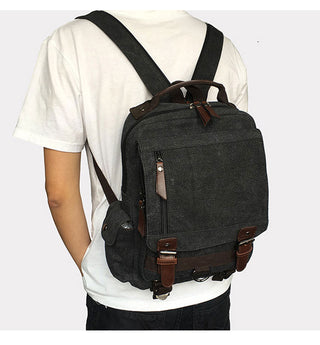 Scione Small Canvas Backpack Men Travel Back Pack Multifunctional Shoulder Bag Women Laptop Rucksack School Bags Female Daypack ALODIA STORE