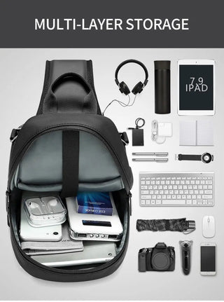 EURCOOL Messenger Bag for Men Black Crossbody Bags men for 7.9" iPad W