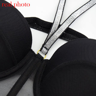 Echonight Sequin Lingerie Set Sexy Push up Women's Underwear Set Lace Bra 3 Piece Set Padded Bra and Thong Lingerie Dropshipping ALODIA STORE