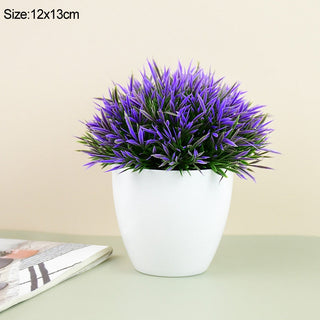 Artificial Plants Potted Green Bonsai Small Tree Grass Plants Pot Ornament Fake Flowers for Home Garden Decoration Wedding Party ALODIA STORE