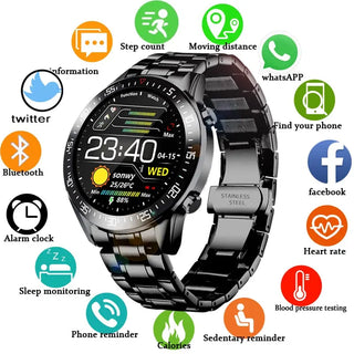 LIGE New Steel Band Digital Watch Men Sport Watches Electronic LED Male Wrist Watch For Men Clock Waterproof Bluetooth Hour ALODIA STORE