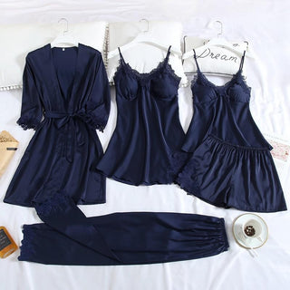 Sexy Lady Women Satin Short Kimono Robe Pajamas Bathrobe Print Floral Sleepwear Soft Wedding Bride Bridesmaid Homewear ALODIA STORE