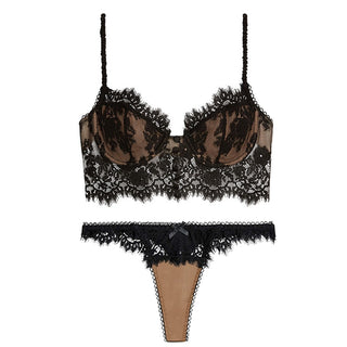 Sexy Lingerie Women Underwear Set Eyelash lace Brassiere Lingerie Set Sex Lace Bralette Bra and Panty Set Panties Wholesale ALODIA STORE