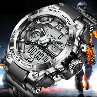 Relogio Masculino 2022 LIGE Sport Men Quartz Digital Watch Creative Diving Watches Men Waterproof Alarm Watch Dual Display Clock ALODIA STORE