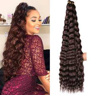 Full Star Crochet Hair Pink Ombre Blonde Ocean Wave 32 Inch Synthetic Hair 100g Soft Braiding Hair Extensions Deep Wave Twist ALODIA STORE