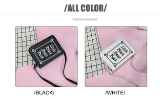 JIEROTYX Letter Print Shoulder Bag Rock Designer ALODIA STORE
