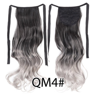 Synthetic Ponytails 20Inch Long Straight  Pony Tail Hair Extensions Drawstring Ponytail Clip In Fake Hair Tail Ombre ALODIA STORE