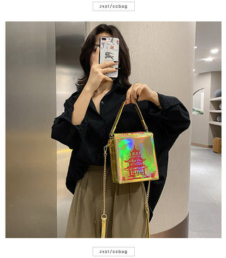 ENJOININ Chinese Takeout Box Purse Pu Leather Women ALODIA STORE