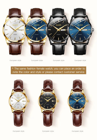 OLEVS Top Brand  Men Classic Quartz Waterproof Watch Leather Strap Business Popular Casual Men Watch ALODIA STORE