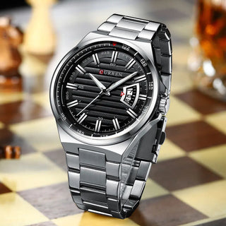 Top Brand CURREN Luxury Quartz Watches for Men Wrist Watch Classic Silver Stainless Steel Strap Men's Watch Waterproof 30M ALODIA STORE