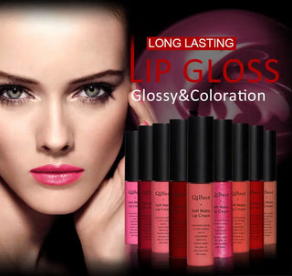 QIBEST Matte Lip Gloss Lip Makeup 34 Colors Velet Nude Waterproof Lipgloss Matte Lipstick Liquid Lipstick Long lasting Lip Tint ALODIA STORE