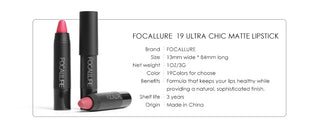 FOCALLURE 27 Colors Matte Lipstick High Gloss Crayons Long Lasting Waterproof Lip Makeup Cosmetics ALODIA STORE