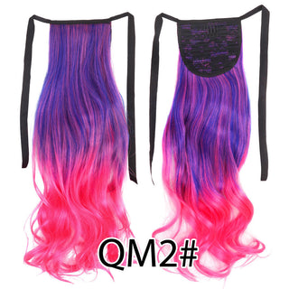 Synthetic Ponytails 20Inch Long Straight  Pony Tail Hair Extensions Drawstring Ponytail Clip In Fake Hair Tail Ombre ALODIA STORE