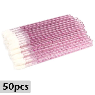 Disposable Lip Brushes 50pcs Eyelash Cleaning Makeup Removing Tools Lipstick Lip Gloss Mascara Wands Set Cosmetic Applicator ALODIA STORE
