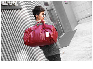 Travel Bag Carry on Luggage Duffel Bags Large PU Leather Tote Belt Weekend Crossbody Bag Overnight Solid sac de voyage XA88WC ALODIA STORE