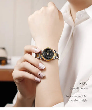 OLEVS Luxury Brand Ladides Automatic Mechanical Wristwatch Waterproof Stainless Steel Simple Watch For Women Gift for girl ALODIA STORE