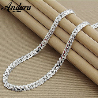 New Trendy Men's 6MM 60cm Snake Chain Necklace for Women Fashion 925 Jewelry Sterling Silver Necklace ALODIA STORE