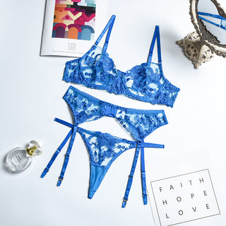 Ellolace Sexy Lingerie Exotic Costumes Lace Transparent Underwear Women Sensual Lingerie Woman Porn Erotic Lingerie 3 Pieces ALODIA STORE