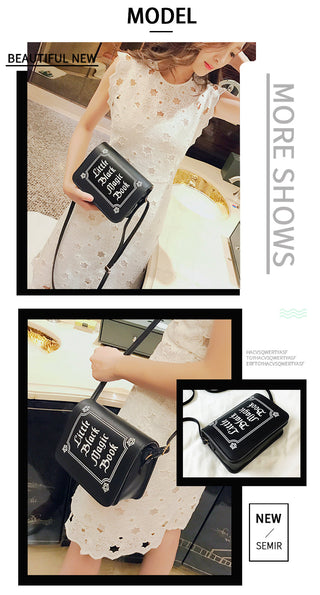 JIEROTYX Letter Print Shoulder Bag Rock Designer ALODIA STORE