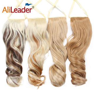 Synthetic Ponytails 20Inch Long Straight  Pony Tail Hair Extensions Drawstring Ponytail Clip In Fake Hair Tail Ombre ALODIA STORE