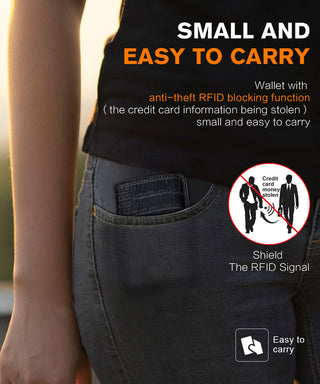 Men Smart Wallet Rfid Safe Anti-theft Holder Women Small Purse Bank ID Cardholder Metal ALODIA STORE