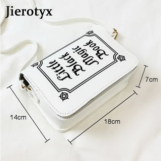 JIEROTYX Letter Print Shoulder Bag Rock Designer ALODIA STORE