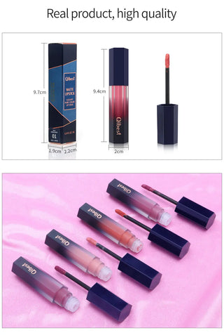 QIBEST Matte Lip Gloss Lips Makeup Moisturizer Lipstick Long Lasting Liquid Lipstick Lip Tint Cosmetics Lipgloss Lightweight ALODIA STORE