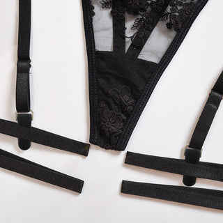 Ellolace Feather Sexy Lingerie Women's Underwear Set Woman 3 Pieces Women Sets Lingerie Sexy Push up Sensual Lingerie Woman ALODIA STORE