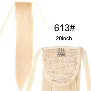Synthetic Ponytails 20Inch Long Straight  Pony Tail Hair Extensions Drawstring Ponytail Clip In Fake Hair Tail Ombre ALODIA STORE