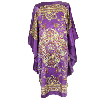 Sexy Female Silk Rayon Robe Bath Gown Nightgown Summer Casual Home Dress Printed Loose Sleepwear Plus Size Nightwear Bathrobe ALODIA STORE