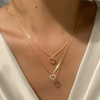 New Trendy Multilayer Heart Butterfly Necklace for Women Fashion Gold Silver Color Geometric Chain Collar Necklace Jewelry Gift ALODIA STORE