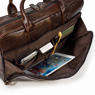 MAHEU Retro Laptop Briefcase Bag Genuine Leather Handbags Casual 15.6 Pad Bag Daily Working Tote Bags Men Male bag for documents ALODIA STORE