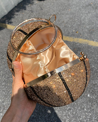 Luxury Basketball Diamond Party Evening Bag Purses and Handbag for Women Ball Shape Shoulder Bag Clutch Designer Crossbody Bag ALODIA STORE