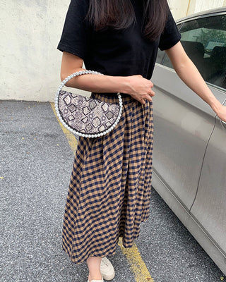 Luxury Colored Diamond Half Moon Women Purses and Handbags Evening Bag Serpentine Designer Party Clutch Bag Chic Wedding Bag ALODIA STORE