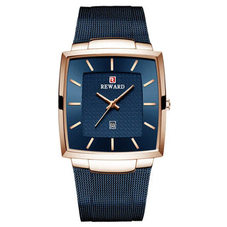 REWARD Top Brand Men's Watch Business Relogio Masculino Square Quartz Man Watch Men Wristwatch Full Steel Waterproof Male Watch ALODIA STORE
