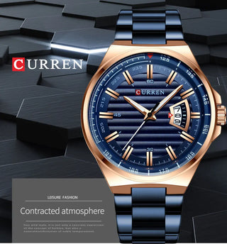 Top Brand CURREN Luxury Quartz Watches for Men Wrist Watch Classic Silver Stainless Steel Strap Men's Watch Waterproof 30M ALODIA STORE