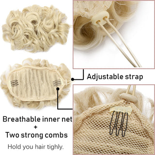 HAIRRO Synthetic Chignon Drawstring Scrunchies Elastic Band Hair Bun Straight Updo Hairpiece Synthetic Hair Natural Fake Hair ALODIA STORE