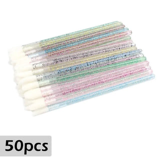 Disposable Lip Brushes 50pcs Eyelash Cleaning Makeup Removing Tools Lipstick Lip Gloss Mascara Wands Set Cosmetic Applicator ALODIA STORE