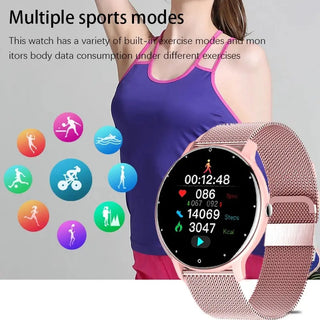 LIGE New Women Smart Watch Men Real-Time Activity Tracker Heart Rate Monitor Sports Ladies Smart Watch Men For Android IOS ALODIA STORE