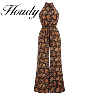 Fashion Sexy Female Wide-Leg Tropical Dress Sleeveless Elegant Tie Long Dress Party Bridesmaid Robe Long Skirt Party Dress ALODIA STORE