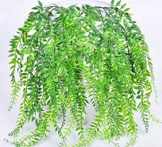 Artificial Plant Vines Wall Hanging Rattan Leaves Branches Outdoor Garden Home Decoration Plastic Fake Silk Leaf Green Plant Ivy ALODIA STORE