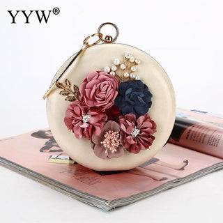 Pink Round Flower Clutch Bag ALODIA STORE