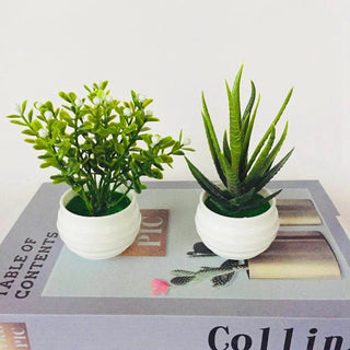 Mini Artificial Aloe Plants Bonsai Small Simulated Tree Pot Plants Fake Flowers Office Table Potted Ornaments Home Garden Decor ALODIA STORE